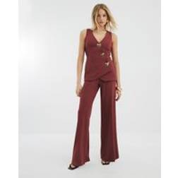 River Island Womens Rust Waistcoat Hybrid Jumpsuit - Brown