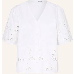 Selected Femme Bluse SLFDahlia SS Broderi Shirt - Bright White