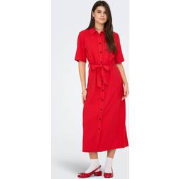 Only Onlcaro Langes Kleid - Rot
