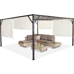 Garden Point Pergola I Metall Santorini 4 x 4m Krämfärgad