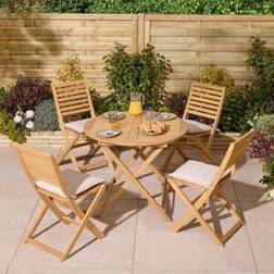 Rowlinson Round 5 Piece 4 Person Outdoor Table with Cushions Patio Dining Set