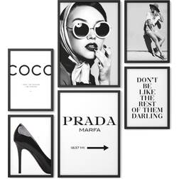 Prada Affischer Coco Set om 6 Poster