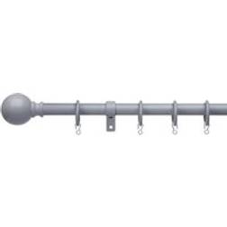 Dunelm Ashton Extendable Metal Curtain Pole with Rings - Grey
