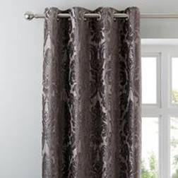 Dunelm Versailles Eyelet Curtains - Charcoal