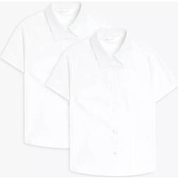 John Lewis Organic Cotton Short Sleeve School Blouse - White