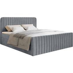 Selsey Saliano 160x200 mit Bettkasten Topper und Samtbezug Grau Boxspringbett