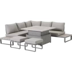 Kettler Marina 6-Seater Corner Garden Lounge with Height Adjustable Table Grey Patio Dining Set