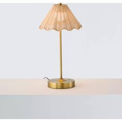 John Lewis Nellie Rechargeable Portable Rattan Indoor Outdoor Brass Table Lamp