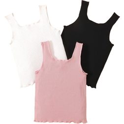 Shein Toddler Girls 3pcs Lettuce Trim Tank Top