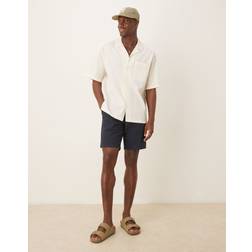 ASOS DESIGN Slim Regular Length Chino Shorts - Stone/Navy