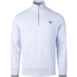 Fred Perry Mens Quarter Zip Sweatshirt - Light Smoke