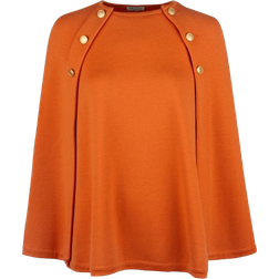 Stenströms Mary Mörk Orange Merinoull Cape - Enfärgad