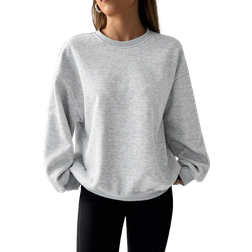 Shein Womens Cherry Blossom Print Simple Daily Camisole Crew Neck Long Sleeve Sweatshirt