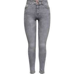 Only Power Mid Waist Skinny Fit Jeans - Grey/Grey Denim