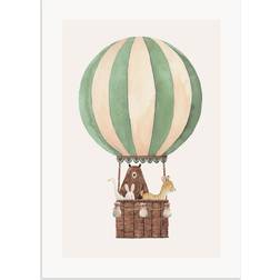 Postery The Green Balloon Ride 30x40 cm - Green Poster 30x40cm