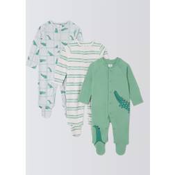 John Lewis Baby Crocodile Sleepsuits - Multi