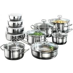 Kärcher jasmin 20teilig edelstahl pfanne schüssel kochtopf induktion Set mit Klappe 20 teile