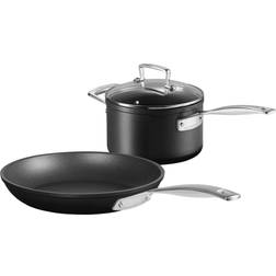 Le Creuset Toughened Non-Stick 18cm Lidded Saucepan 24cm Shallow Frying Pan Cookware Set with lid