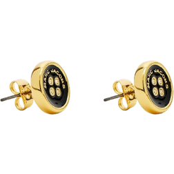 Marc Jacobs The Button Stud Earrings in Gold/Black
