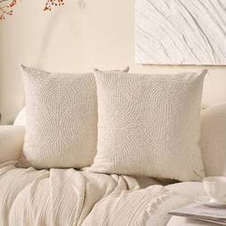 Shein 1/2 Pcs Decorative Throw Pillow Covers Cushion Cover White, Beige