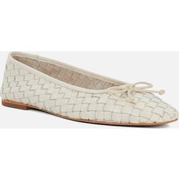 Dune London Heat Woven Leather Ballerina - Ecru