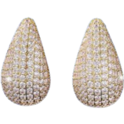 Shein pair Fashionable Teardrop Shaped Cubic Zirconia Stud Earrings Glittering And Luxurious Gift For Girls On Dates Valentines Day And Christmas