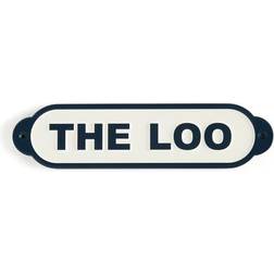 Dunelm Heart and Soul THE LOO Plaque White/Navy Blue Wall Decor 26x6.5cm