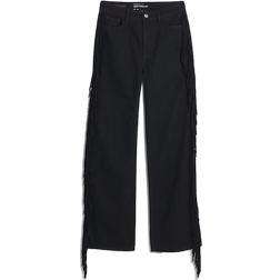 River Island Straight Leg Jean With Tassel - Black