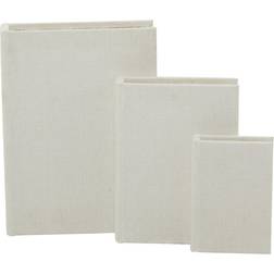Deco 79 Linen Decorative Set of 3 12" 9" 6" 6" H Small Box 22cm 3pcs