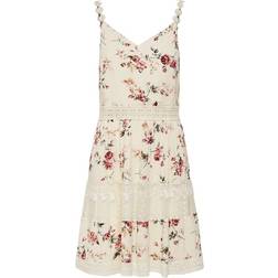 Only Onlramen Anne Life Dress - Aop Rose Flower/Creme Brown