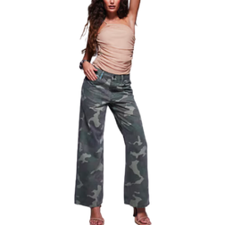 River Island Petite Camo Print Relaxed Straight Jean - Khaki