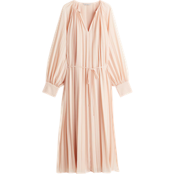 H&M Plissiertes Chiffonkleid - Orange