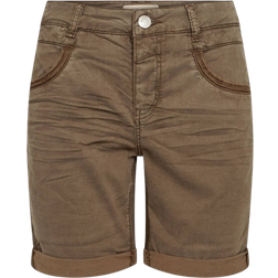 Mos Mosh Denim Shorts with Sea Turtle Detail - Brown