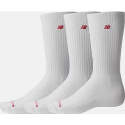 New Balance Strumpor Patch Logo Crew 3-pack - Vit
