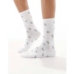 Vero Moda Strumpor Med Leende Ansiktstryck - Vit/A