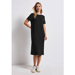 Street One Frauen Kleid mit Schlitzdetail - Schwarz