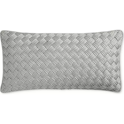 HOTEL COLLECTION Basketweave Decorative Pillow 12 x 24 in Complete Decoration Pillows White (61x30.5cm)