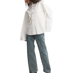 NA-KD Cotton Shirt With Wide Sleeves - White