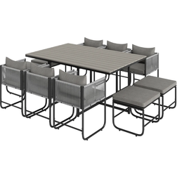 OutSunny Rattan Set Patio Dining Set, 1 Table incl. 6 Chairs