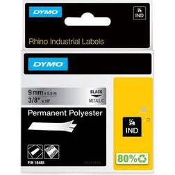 DYMO Rhino Permanent Polyester Black on Metallic
