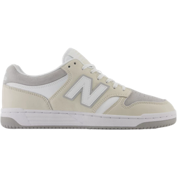 New Balance 480 Leather Trainers - Rain Cloud/Linen