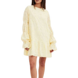 NA-KD Sleeve Detail Dress - Light Yellow