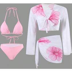 Oasis Damer Med Blommönster Badkläder Beach Outfit - Rosa