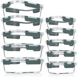 Verones 10 Pack Glass Meal Prep Containers Set with Lids Food Container