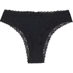 ASOS DESIGN 3-pak sorte højtaljede malibu-g-strenge bomuld med blondekant-Black