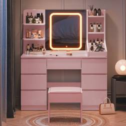 Metro Lane LED 7 Drawers 7 Storage Shelves Dressing Table