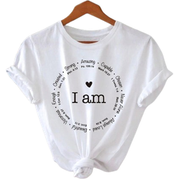 Shein Crew Neck Short Sleeve Letter Print T-Shirt - Casual