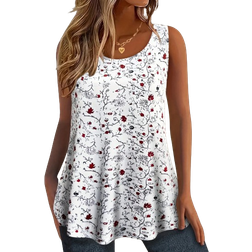 Shein Womens Plus Summer Allover Floral Printed Tank Top