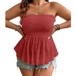 Shein Solid Color Simple Daily Womens Plus Tube Top