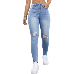 Shein Distressed Skinny Jeans With Pockets
